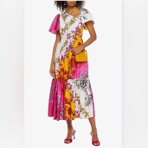 NEW ERDEM Palomina tiered floral-print cotton-sateen midi dress
